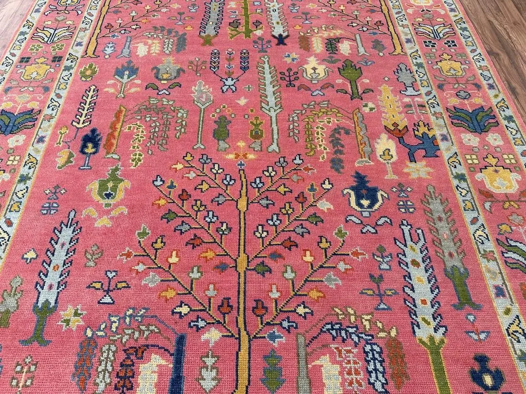 Hand Knotted Oushak Rug for Living Room, Dining Room, Office, Bedroom, Hand Knotted Wool Rug