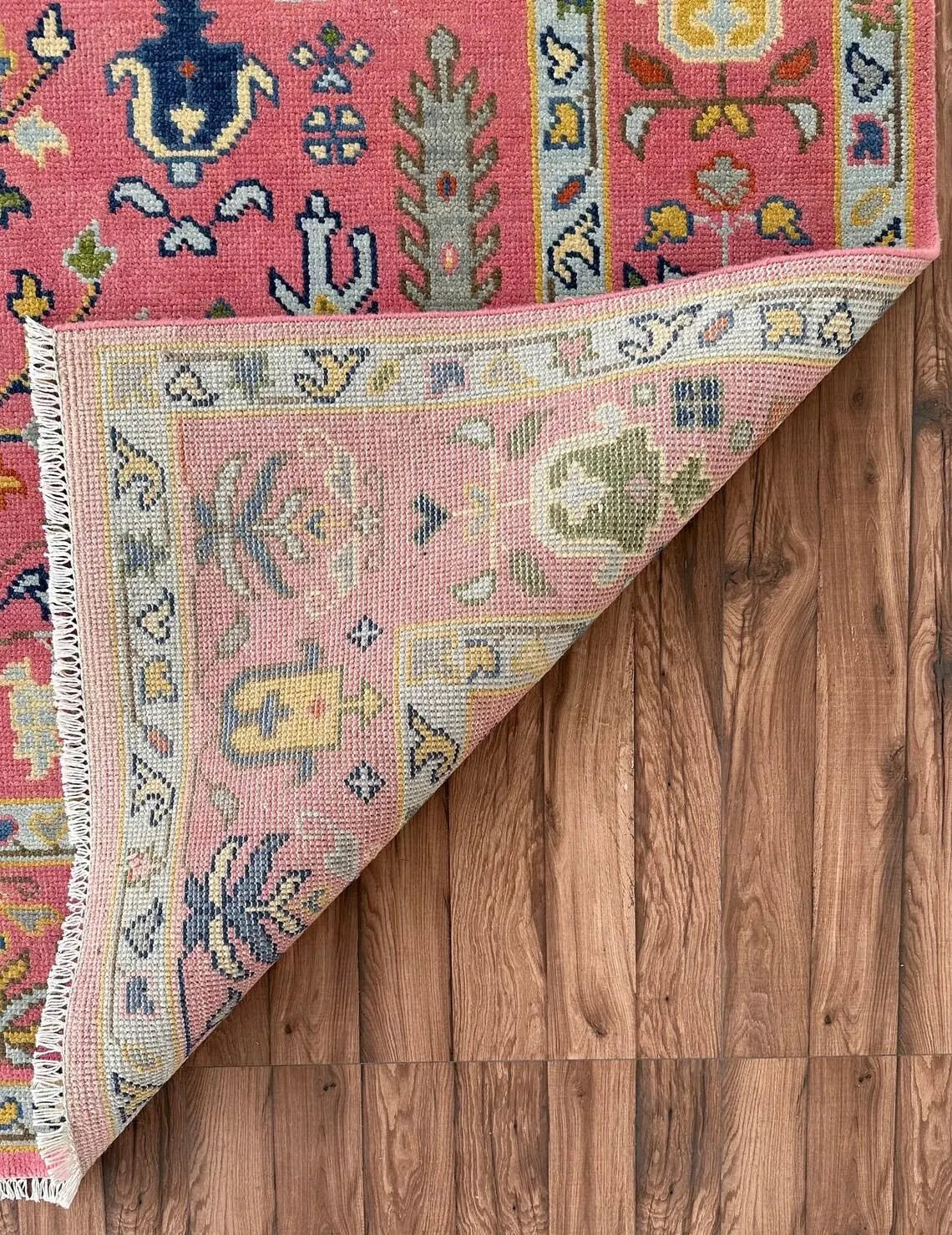 Hand Knotted Oushak Rug for Living Room, Dining Room, Office, Bedroom, Hand Knotted Wool Rug