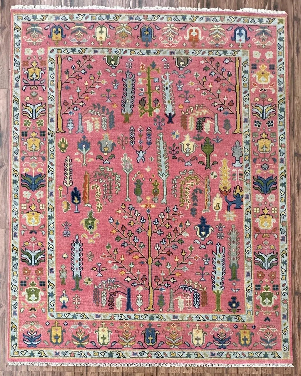 Hand Knotted Oushak Rug for Living Room, Dining Room, Office, Bedroom, Hand Knotted Wool Rug