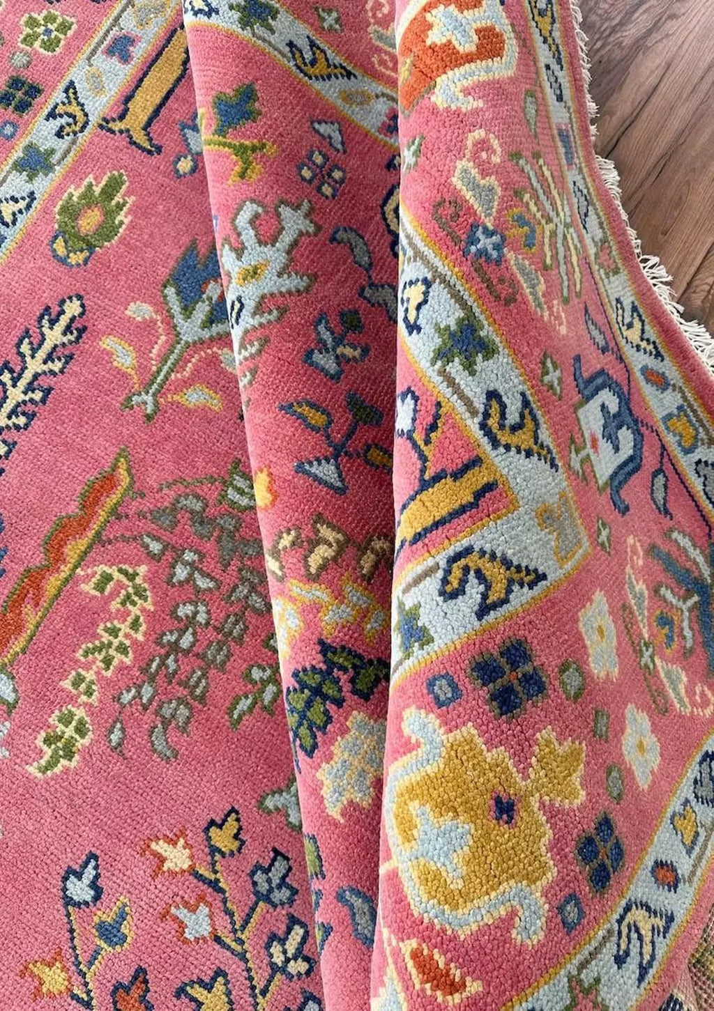 Hand Knotted Oushak Rug for Living Room, Dining Room, Office, Bedroom, Hand Knotted Wool Rug