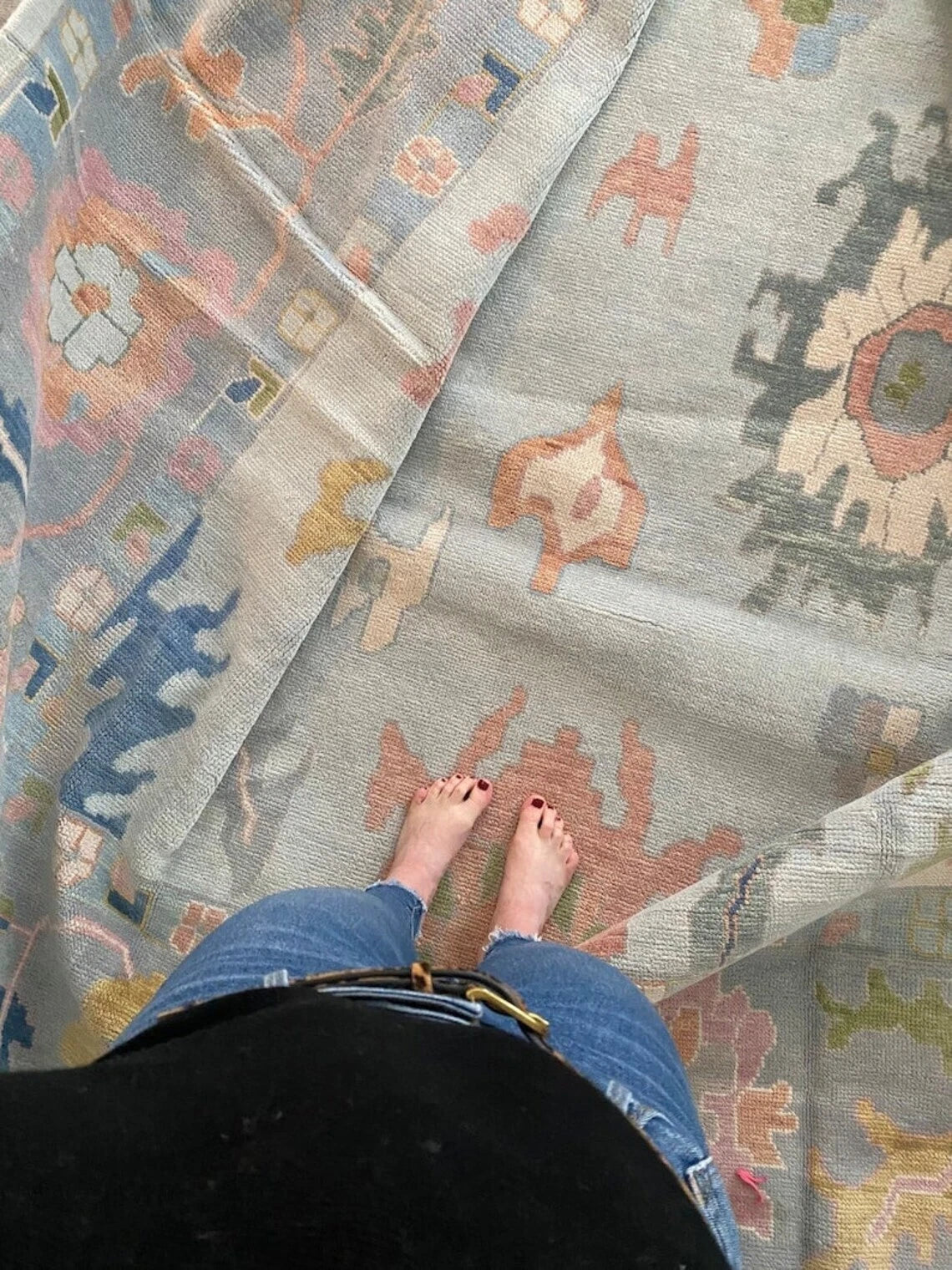 Hand Knotted Oushak Rug for Living Room, Dining Room, Office, Bedroom, Hand Knotted Wool Rug