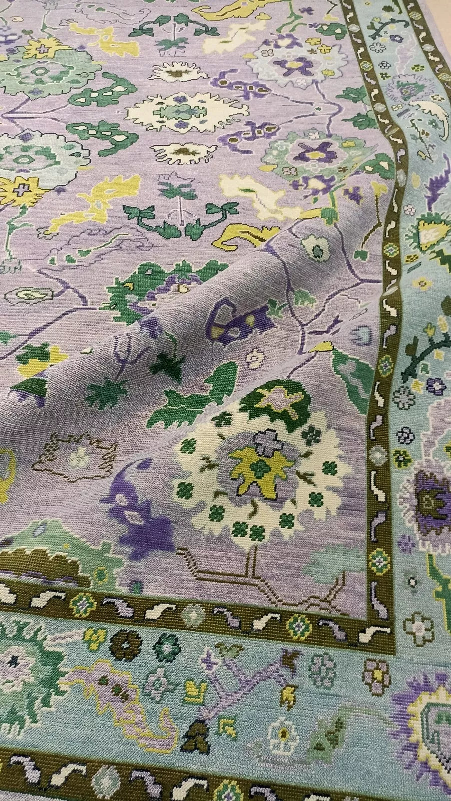 Hand Knotted Oushak Rug for Living Room, Dining Room, Office, Bedroom, Hand Knotted Wool Rug