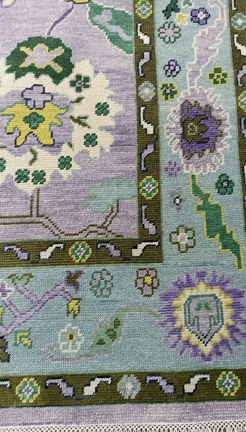 Hand Knotted Oushak Rug for Living Room, Dining Room, Office, Bedroom, Hand Knotted Wool Rug