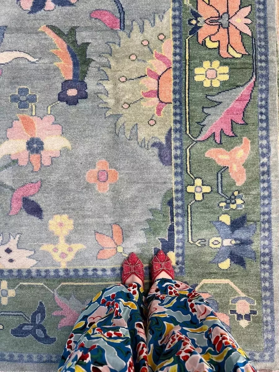 Hand Knotted Oushak Rug for Living Room, Dining Room, Office, Bedroom, Hand Knotted Wool Rug