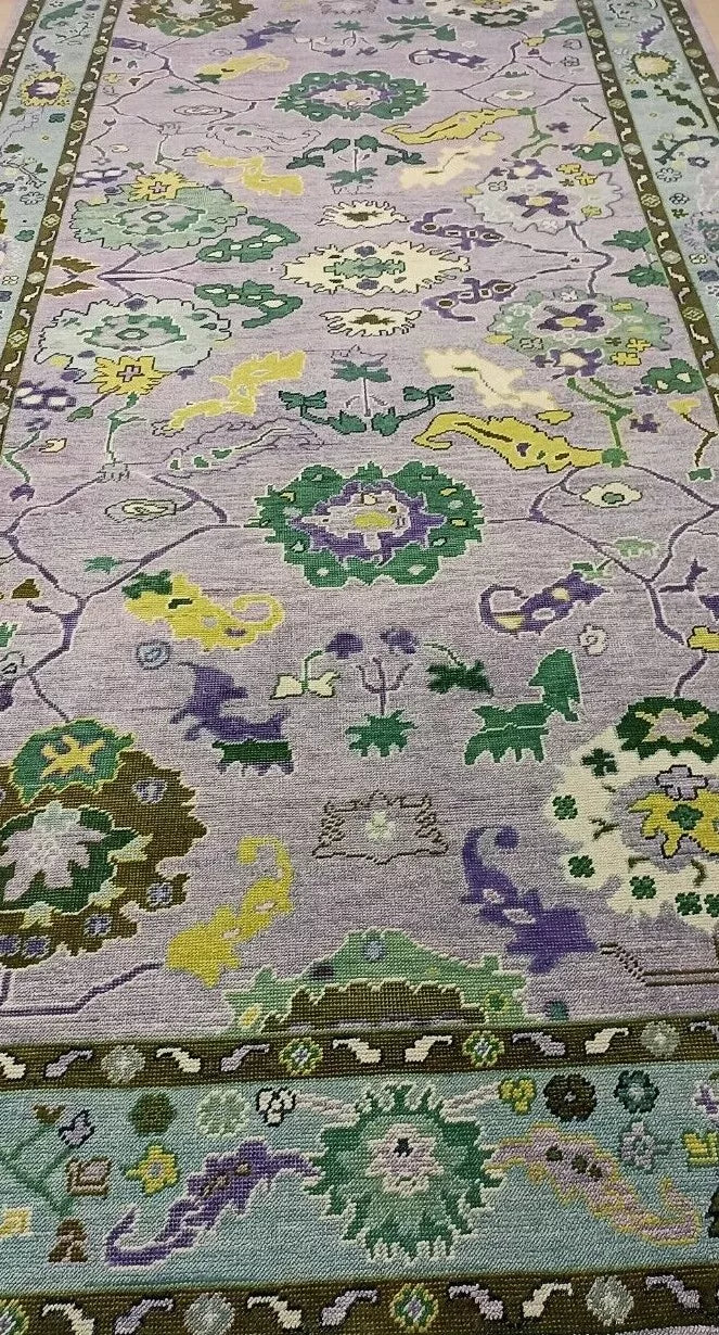 Hand Knotted Oushak Rug for Living Room, Dining Room, Office, Bedroom, Hand Knotted Wool Rug